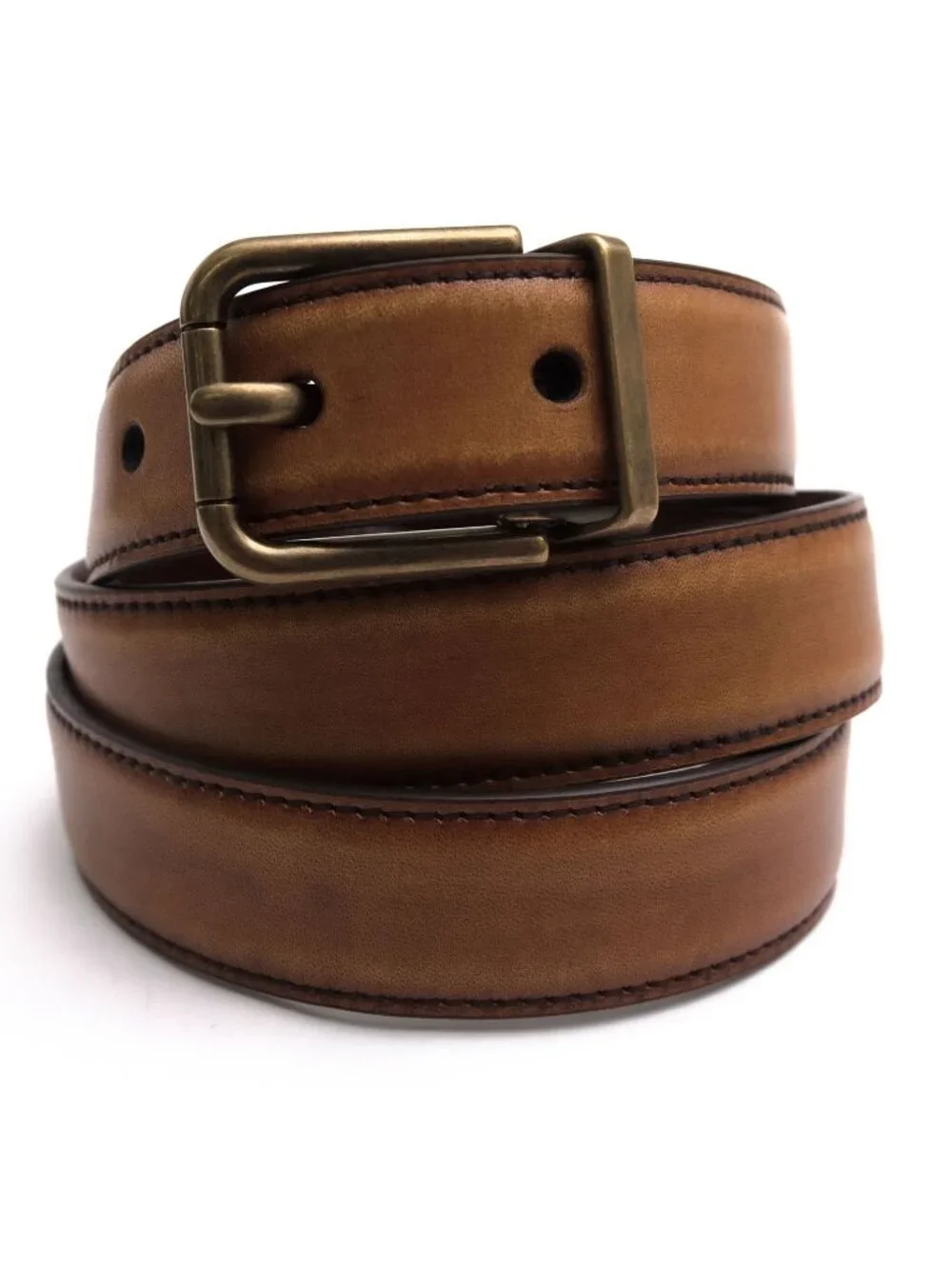 Dolce & Gabbana Belt Business Leather Gray Cintura Asta Dritta Vitello